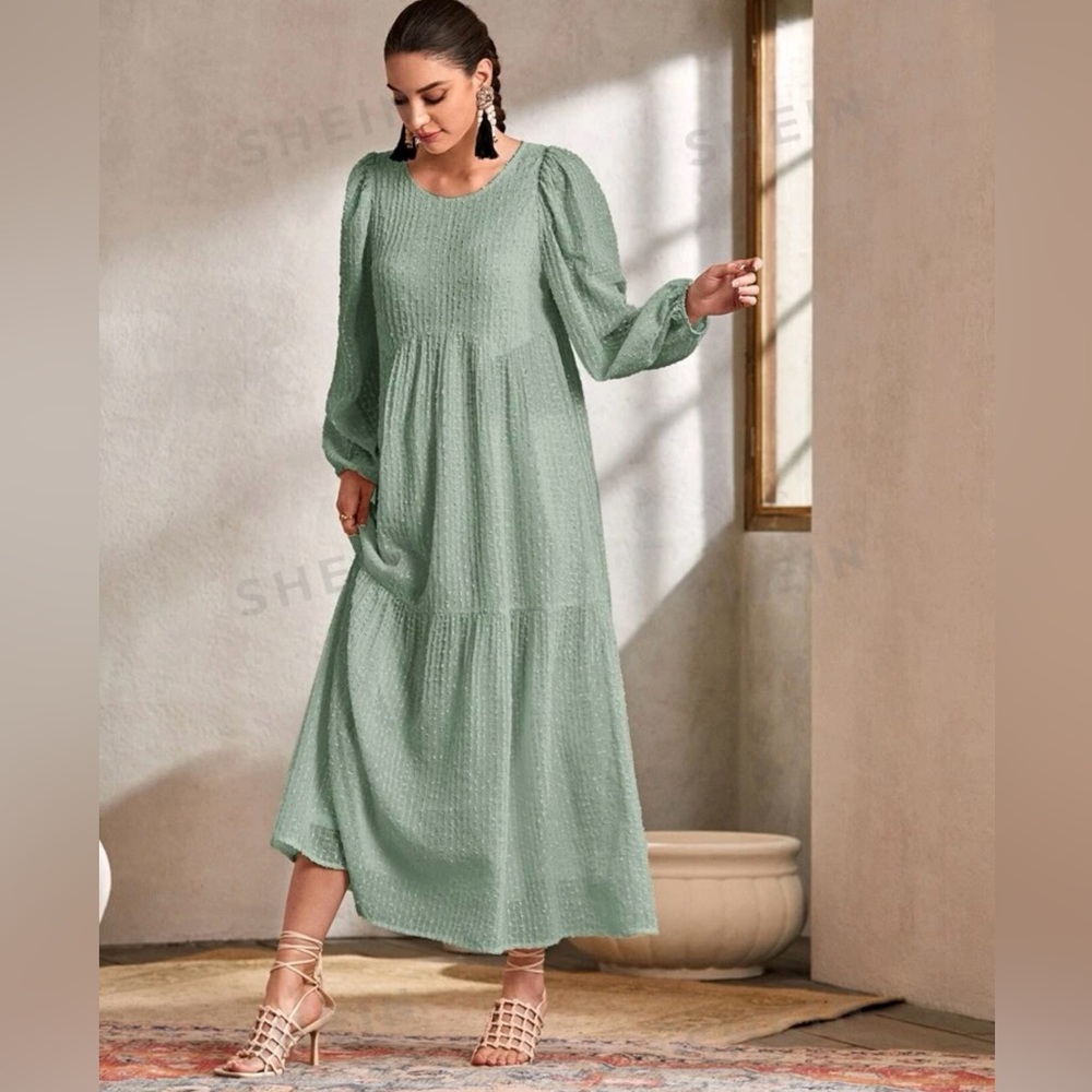 Long sleeve mint maxi dress XS